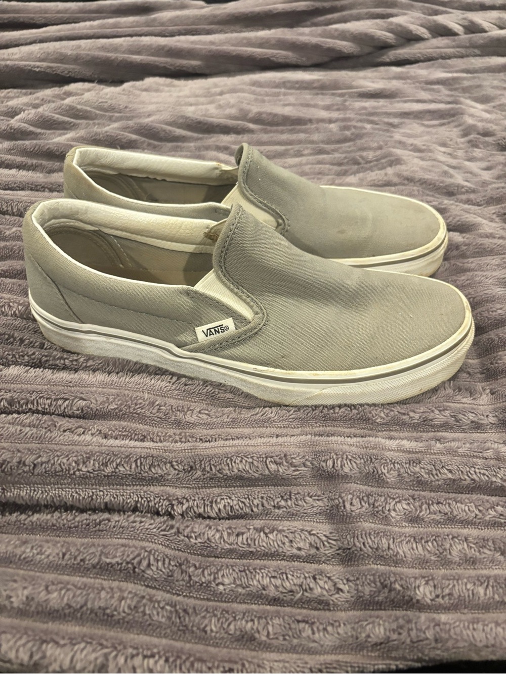 Vans Slip-On Canvas Loafers in Light Gray - Picture 2 of 2